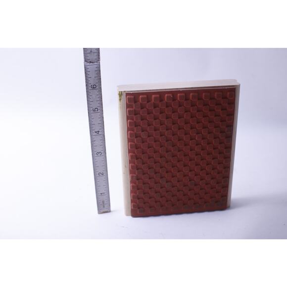 Checkered Texture, Message Stamp, 6", Wooden, Rubber, Card Making - Picture 3 of 3
